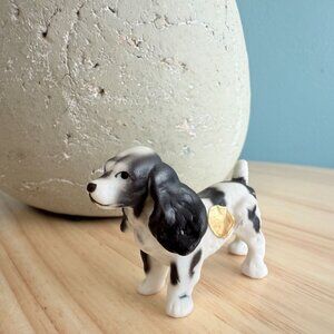 Vintage Cocker Spaniel Porcelain Figurine Japan 1.5" Tall Cute Decor